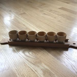Egg Holder Vintage Wood Egg Cups